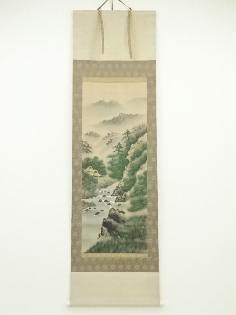 JAPANESE HANGING SCROLL / HAND PAINTED / LANDSCAPE 